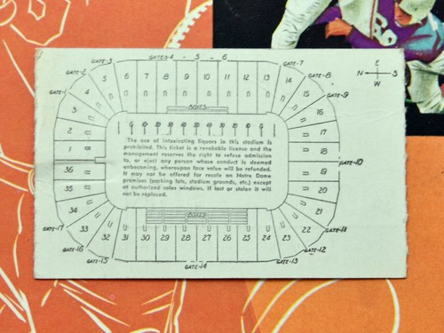 Programma calcio Notre Dame 1956. Biglietto Stub. Sci Nagurs. Paul Horning. Michigan - Foto 4 di 12