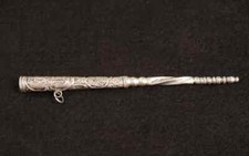 Antique Victorian Dutch Silver Knitting Needl...