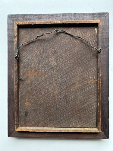 18c Mädchen Reproduktionsdruck im alten Holzrahmen 8x10 - Bild 4 von 4