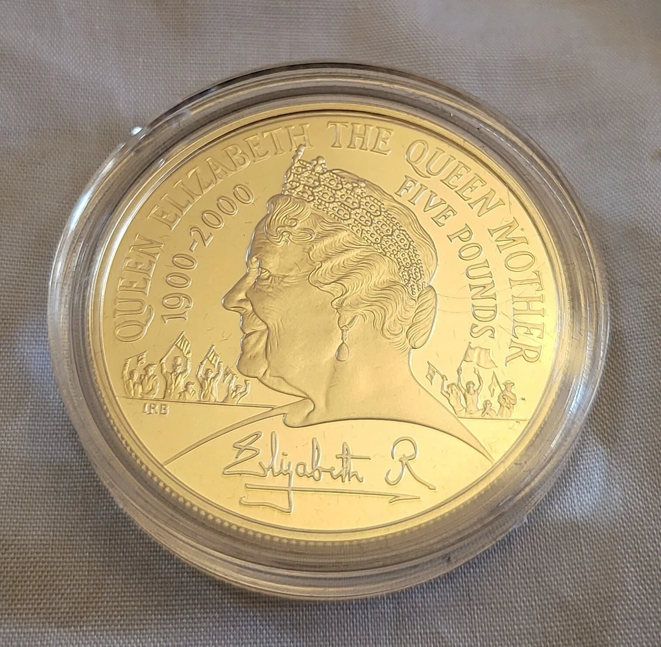 1900 2000 Queen Mother Elizabeth II Solid Silver Coin Old Medal The Crown Stamps - Изображение 4 из 4