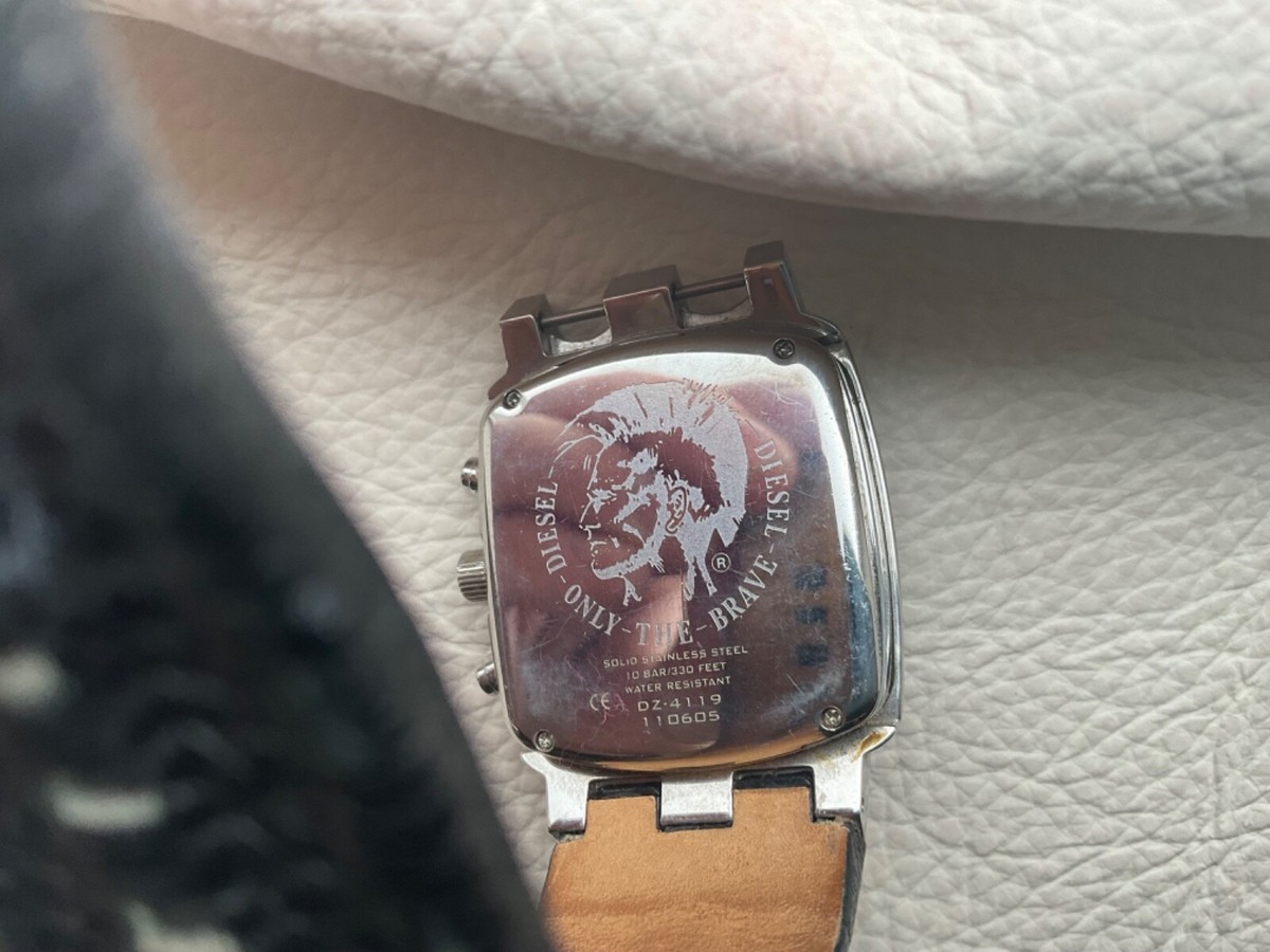DIESEL DZ4119 Chronograph Watch Battery Replaced R8SA391 with Box 