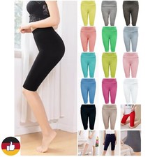 1/2 Damen Leggins kurz Jogginghose Radlerhose Radler Natur Bambus 36-38-40-42-44
