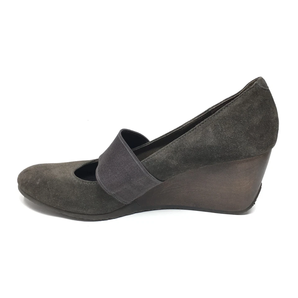 Zapatos de tacón Camper Nancy para mujer talla 7 EE. UU. 37 UE gris oscuro gamuza cuña Foto 2 de 4