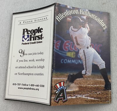 2003 Allentown Ambassadors Baseball Pocket Schedule-People First Credit Union
