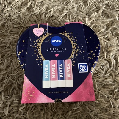 NIVEA leere Dose herzförmige Lippenpflegedose blau Feel Luscious Balms Geschenk Metall