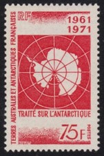 1971 TAAF N°39 10ème An. Traité sur l´Antarctique FSAT Antarctic Treaty 45 MNH