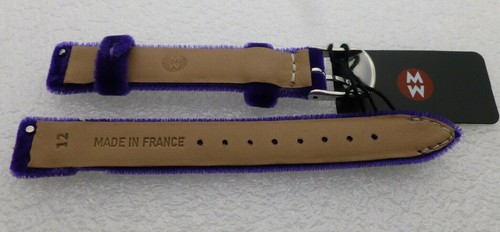 Genuine Michele 12mm Purple Velvet Watch Band Strap NEW - Picture 2 of 3