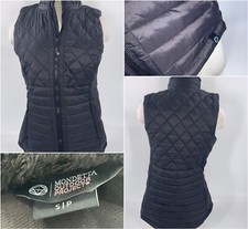 Mondetta Outdoor Project Quilted Vest Jacket S Women Black Nylon Zip Ygi J2-248