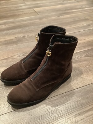 Womans 7b Ferragamo Brown Suede Boots Insulated Winter Cold  display picture 3