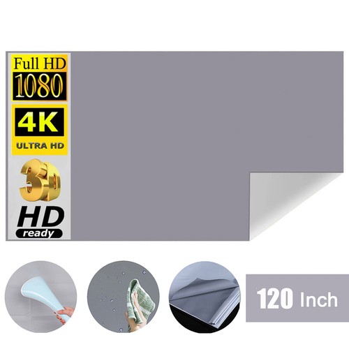 80-120" Portable Projector Screen HD 16:9 Frameless Foldable Wall Mounted V8U6 - Picture 11 of 12