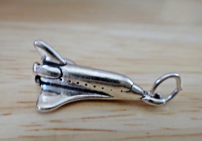 Sterling Silver 3D 22x15mm Space Shuttle NASA Charm