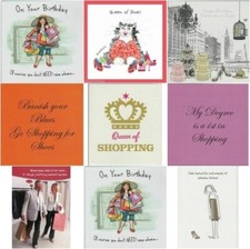 Funny lovely shoes shopping handbags Card birthday