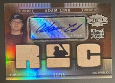 2007 Topps Triple Threads Adam Lind Autograph Triple Bat Relic Rookie Card 53/75