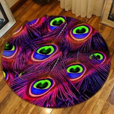 3D Peacock Feather B064 Animal Non Slip Rug Mat Elegant Photo Carpet Zoe