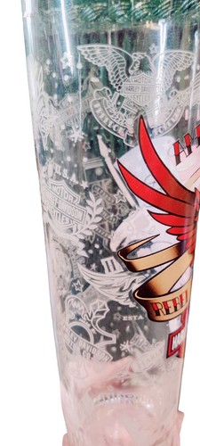 Harley Davidson vidrio de cerveza para motocicletas 8,5" soplado a mano estampado por todas partes nuevo Wis - Imagen 4 de 7