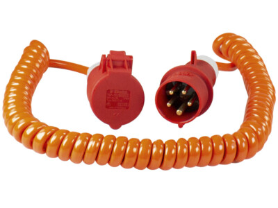 Starkstromverlängerung Spiralkabel CEE 400V / 16A H07BQ-F 5G1,5 IP44 Baustelle