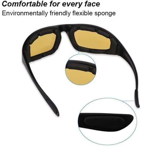 New Choppers Foam Padded Biker Motorcycle Riding Sunglasses High Definition Lens - 第 5/9 張圖片