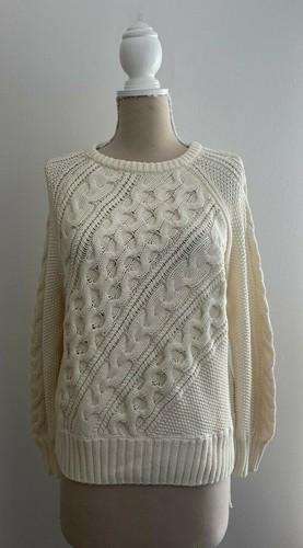 J.Crew Diagonal Cable Knit Ivory 