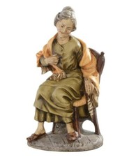 PERSONAGGIO CON FUSO PER PRESEPE DA CM 30 IN MARMO RESINA PRODUZIONE ITALIANA 