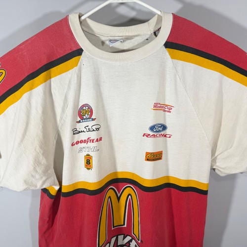 Vtg 1999 NASCAR Bill Elliot McDonald’s Snap On Shirt #94 Pit Crew XL AOP RARE - Picture 2 of 12