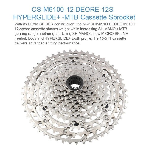 Shimano Deore M6100 12 Speed Drivetrain Groupset 12S MTB HG Cassette Groupset - Picture 7 of 11
