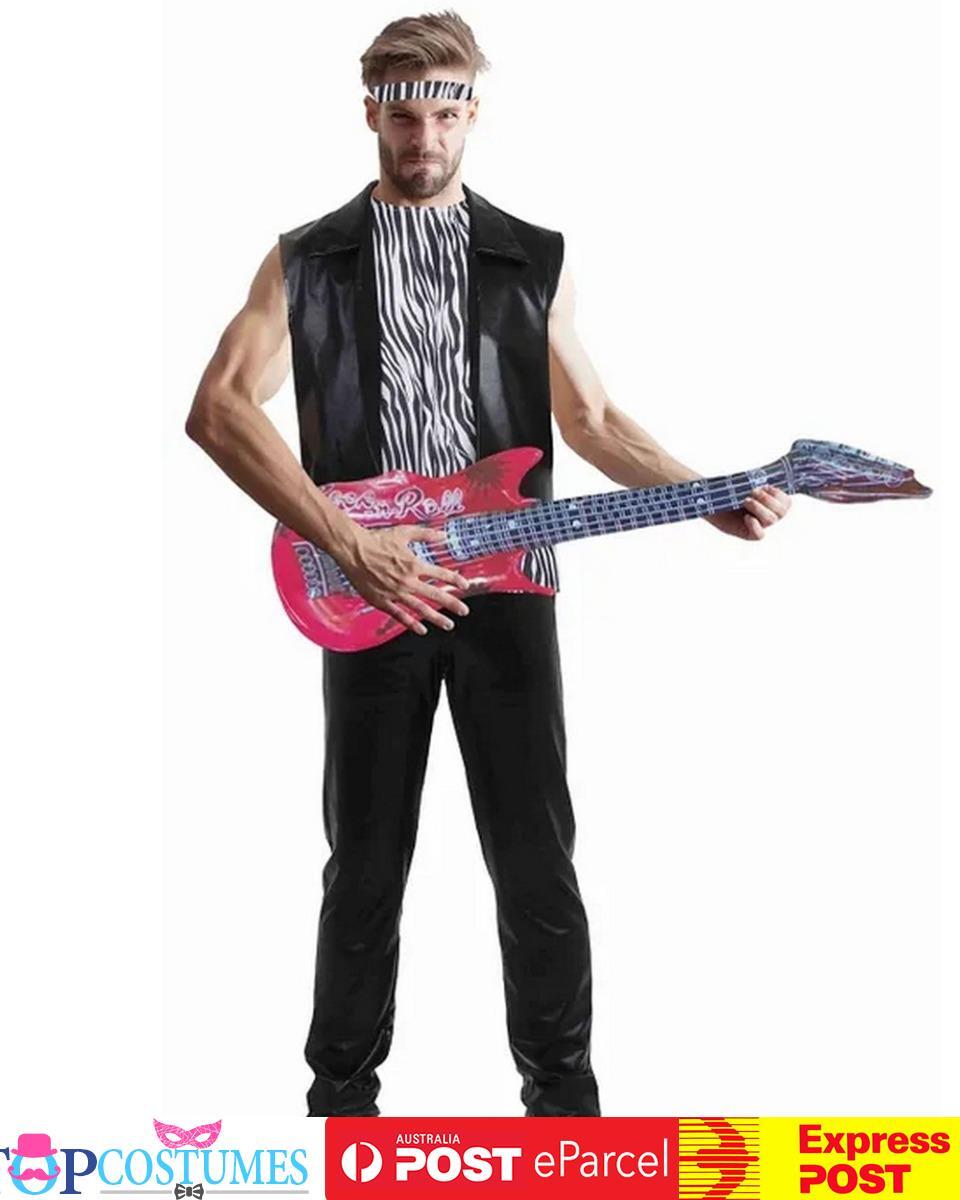 Mens Rock Superstar 1980s Celebrity Punk Pop Icon Fancy Dress Up ...
