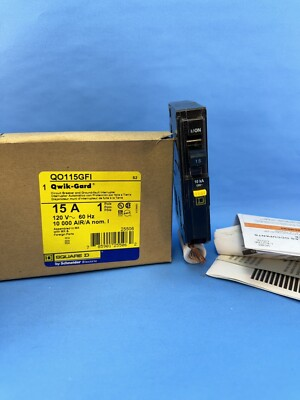 #ad Square D QO115GFI 1 Pole 15A Miniature Circuit Breaker D1 $39.99