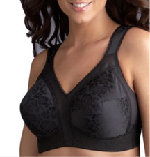 Playtex Women 18 Hour Original Comfort Strap Wirefree Bra Black Size 44D