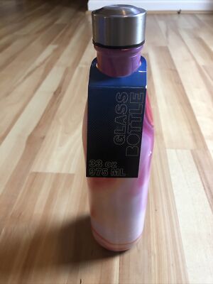 Glass Bottle Insulated Multi Color Pink Print Style WaterBottle 33oz-975ml  | eBay