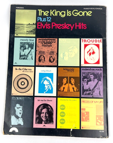 The King is Gone Plus 12 Elvis Presley Hits Piano/Vocal/Chords Music Book 1977 - Picture 2 of 4