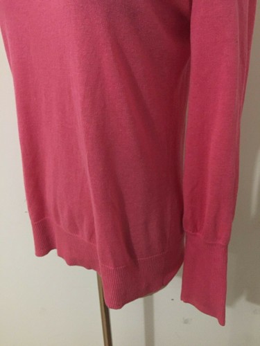 Ann Taylor LOFT Linen/Cotton Sweater Knit Top Semi-Sheer Fuchsia Size XS - Picture 6 of 12