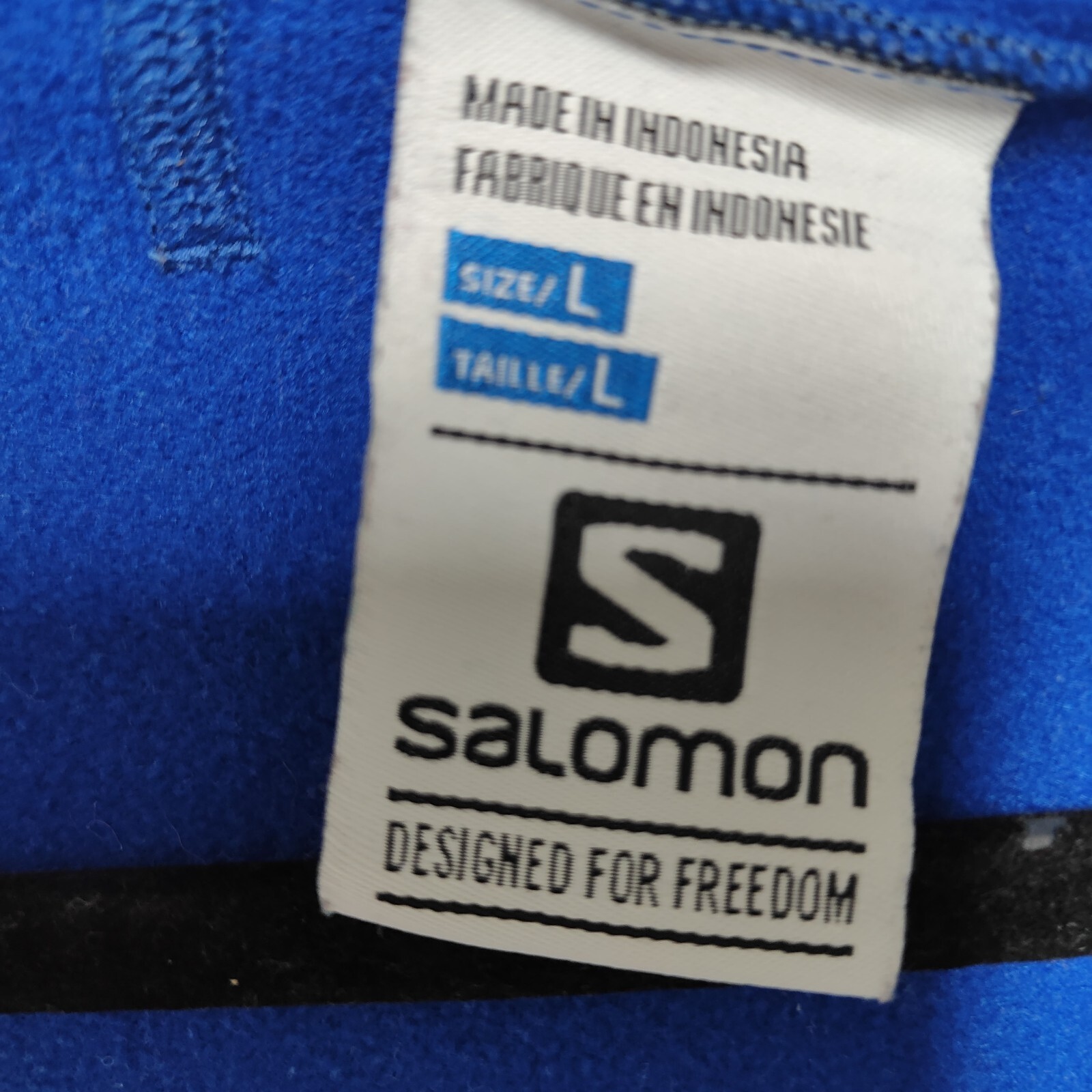 Felpa con cappuccio Salomon Uomo Blu Giacca Taglia Large Tasche