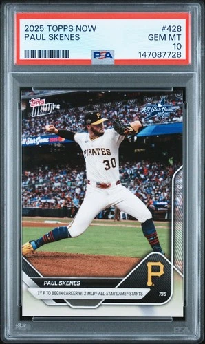 147087728 Paul Skenes 2025 Topps Now #428 All-Star PSA 10