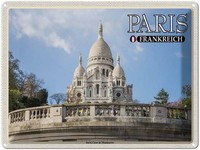 Blechschild 30X40 Cm Paris Frankreich Sacré-Coeur De Montmartre Abenteuer Reisen