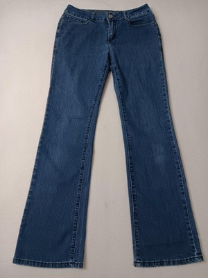 Ethyl Classic Bootcut Jeans Womens 2 Blue Medium Wash Embroidered Stretch Denim