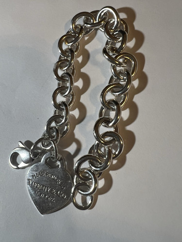 Tiffany & Co. Return to Tiffany Heart Tag 6.5” Rolo Bracelet *Engraved - Picture 1 of 10