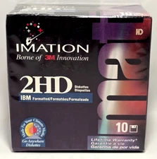 Imation 2HD 1.44MB IBM Formatted Diskettes 10 Pack Sealed