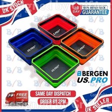 US PRO 4 COLLAPSIBLE MAGNETIC METAL PARTS TRAYS STORAGE GARAGE DISH BOLTS SCREWS