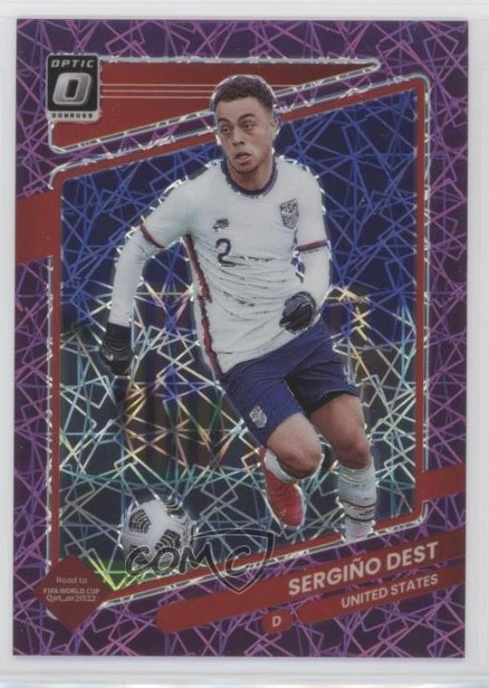 2021-22 Donruss Road to Qatar Optic Purple Velocity Prizm 30/99 Sergino Dest zg6