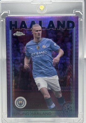 Erling Haaland /299 2024 Topps Chrome UEFA Pulsar Refractor Manchester City