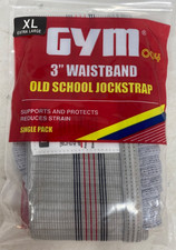 New GYM 3" Waistband OLD SCHOOL JOCKSTRAP Single Pack Size XL 40-42" Gray