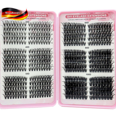 540er Wimpern Extensions Set 8-16mm, verschiedene Dichten & Längen, natürliches 