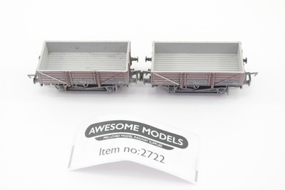 2X BACHMANN OO 33-078A 5 BOHLEN TON VERWITTERTER WAGEN GEBRAUCHT OHNE BOX GUT
