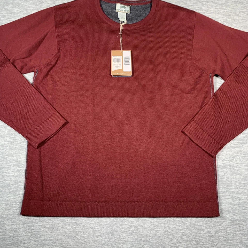Horny Toad Sweater Mens Large Cabernet Merino Wool Davie NWT 273914-529CABER - Image 3 of 4