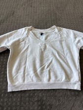 Universal Thread Women's White V-Neck Sweatshirt Size Large