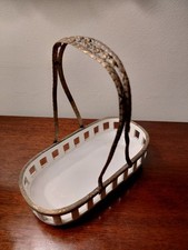 ANTIKER " MAX ROESLER " RODACH , GERMANY PORZELLAN & MESSINGKORB.