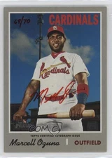2019 Topps Heritage High Number Real One Red Ink /70 Marcell Ozuna #ROA-MO Auto