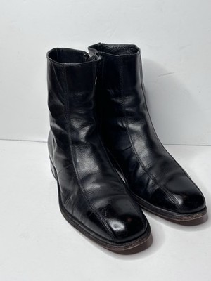 Florsheim Imperial Quality Chelsea Style Black Leather Zipper Boots Mens  10 D