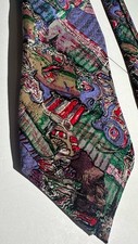 J. Garcia 100% Silk Tie Abstract Art Multicolor Made in USA Jerry Garcia