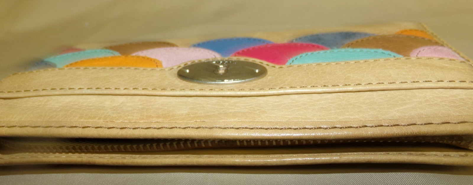 Fossil Multicolor Patchwork Leather Zip Clutch Bo… - image 6